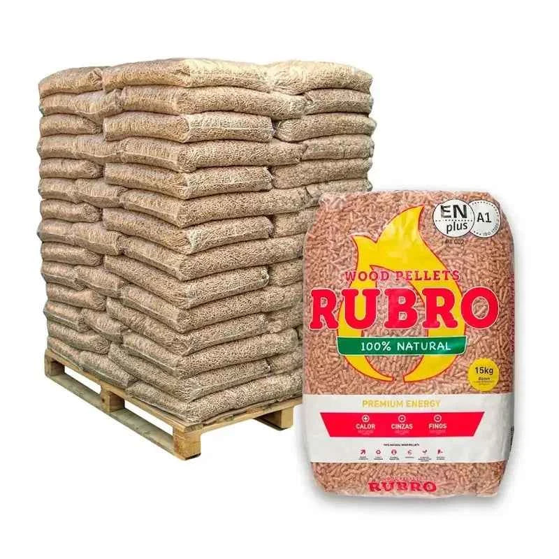 Pellets de madeira Rubro - Palete de 100 sacos de 15 kg