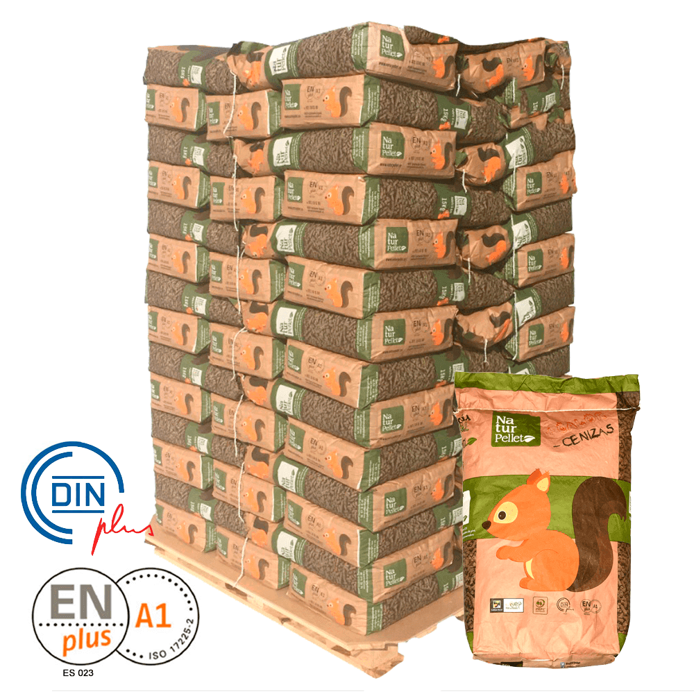 Pellets de madeira Naturpellet - Palete de 88 sacos de 15 kg