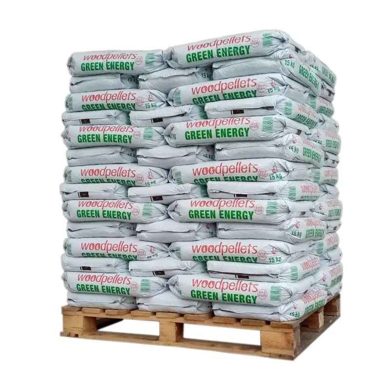 Pellets de Madeira Green Energy – Palete de 65 Sacos de 15 kg
