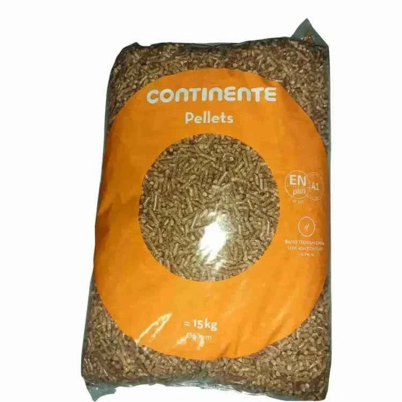 Pellets de Madeira Continente – Palete de 100 Sacos de 15 kg