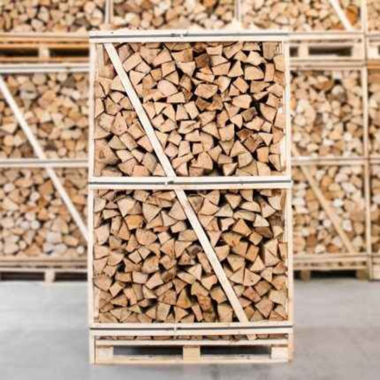 Lenha de Faia Seca em Câmara, Dividida – Palete de 900 kg, 33 cm