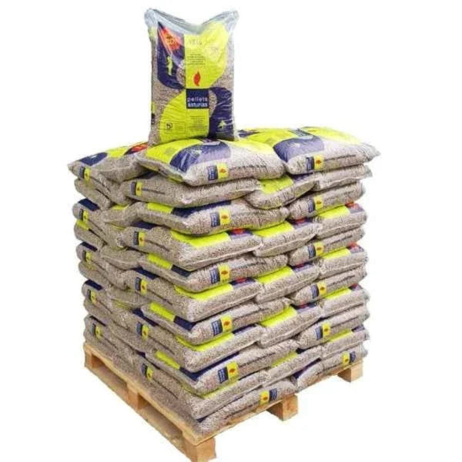 Pellets de Madeira Asturias – Palete de 72 Sacos de 15 kg