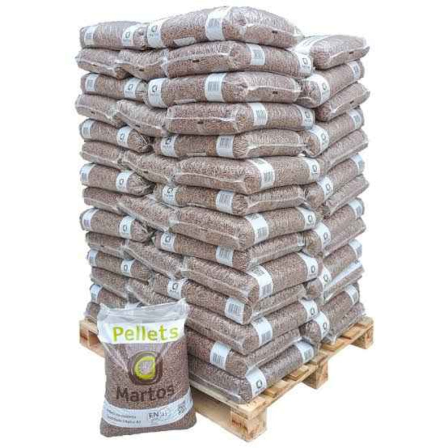 Pellets de Madeira Martos – Palete de 100 Sacos de 15 kg