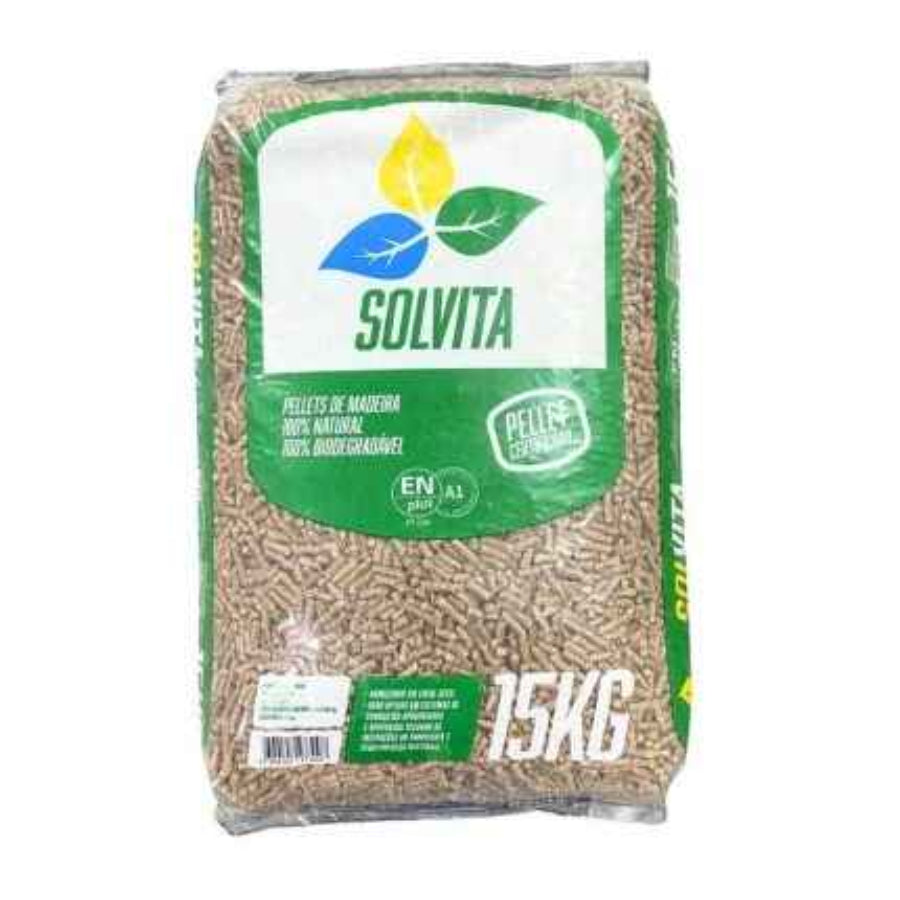Pellets de Madeira Solvita – Palete de 100 Sacos de 15 kg