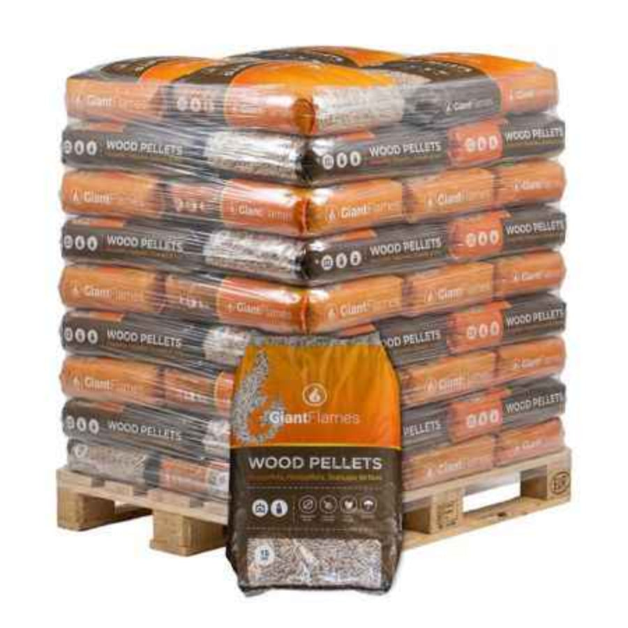 Pellets de madeira Giant Flames - 65 unidades de 15 kg