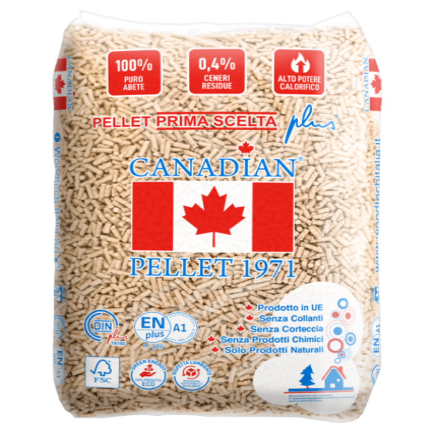 Pellets de Madeira Canadianos – Palete de 72 Sacos de 15 kg