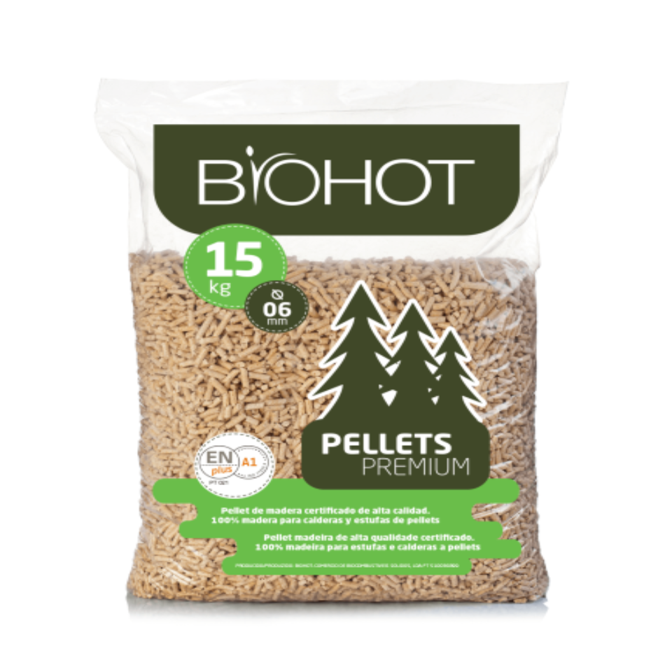 Pellets de Madeira Biohot – Palete de 100 Sacos de 15 kg